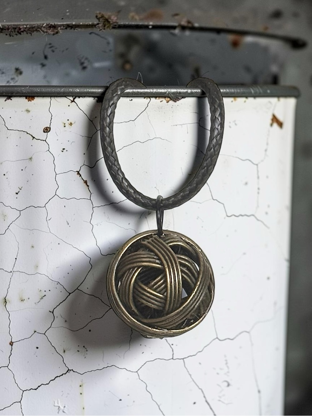 5 For $25💫Golden Brown Woven Metal Ball Pendant Necklace